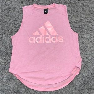 Adidas pink sleeveless shirt size L